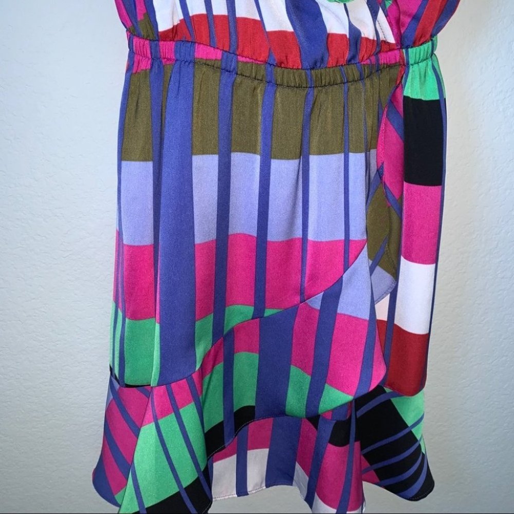 Striped Ruffle Wrap Cami Dress - Picture 10 of 11